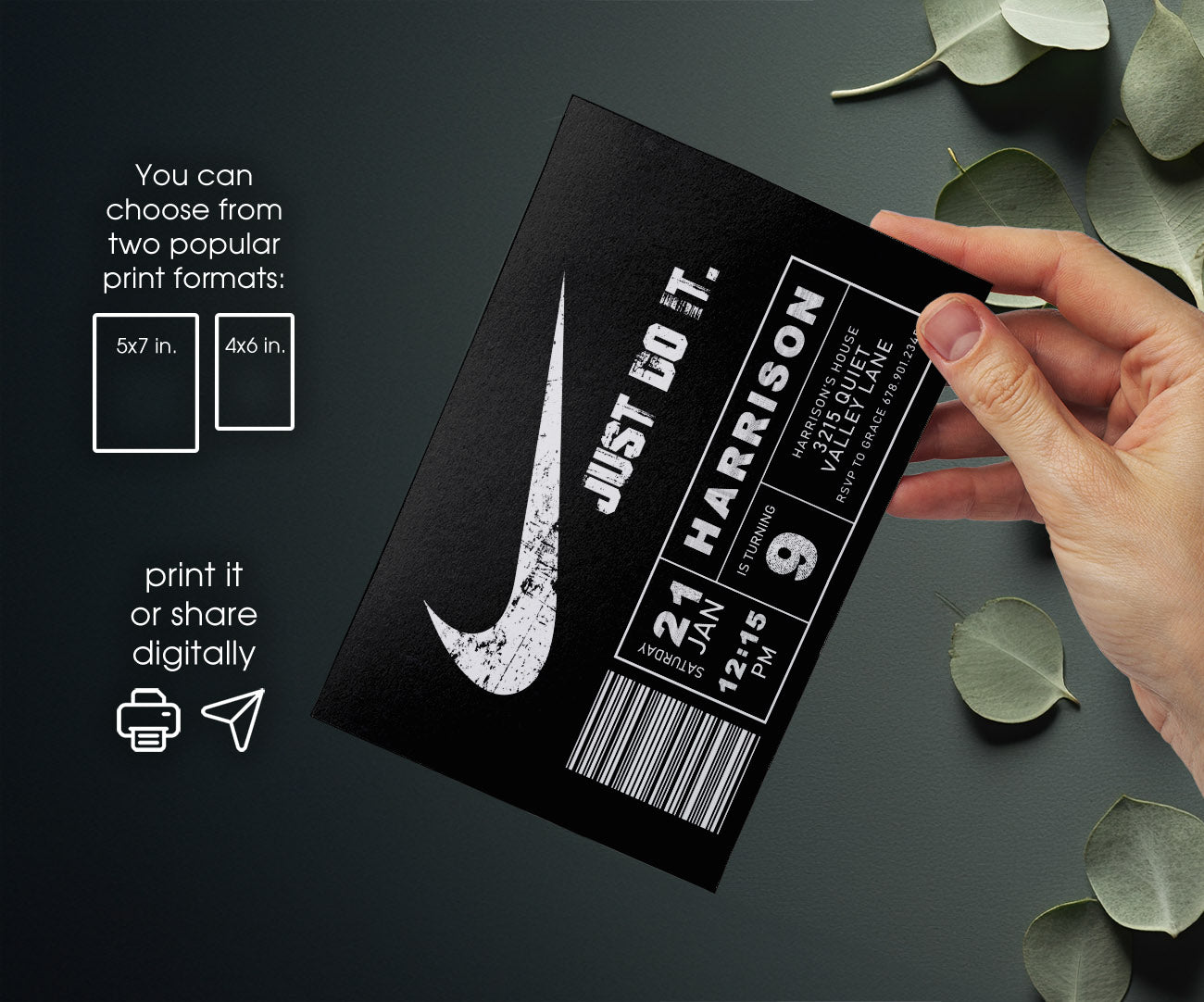Sneaker Ball Air Jordan Nike customizable invitation template | Share or Print | OX556