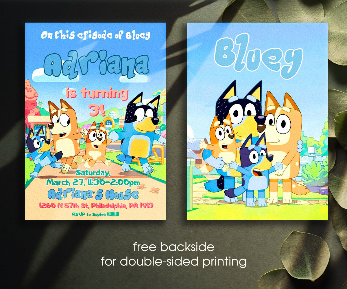 Bluey Bingo customizable invitation template | Share or Print | AB542