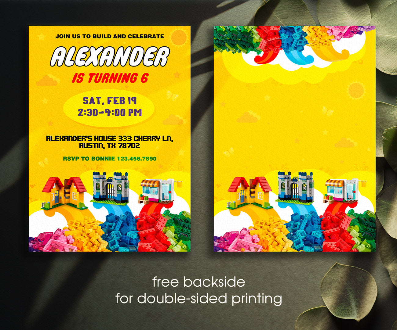 Lego customizable invitation template | Share or Print | YV418