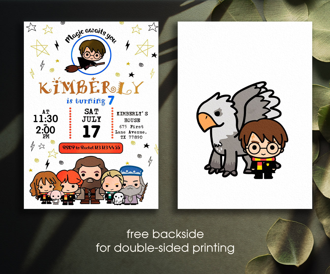 Harry Potter customizable invitation template | Share or Print | UU979