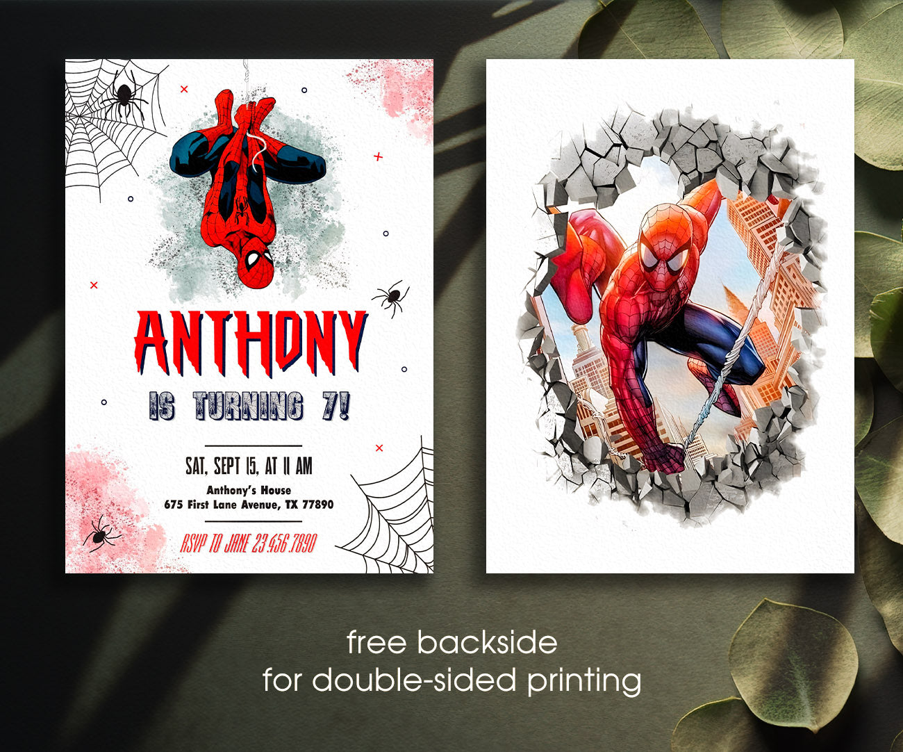 Spiderman Marvel Superhero customizable invitation template | Share or Print | boy | ZS982