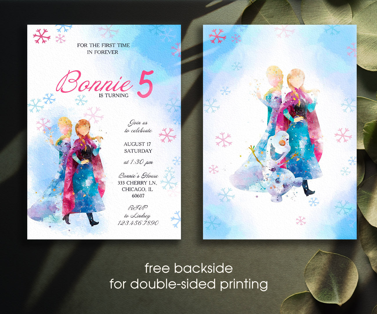 Frozen Elsa customizable invitation template | Share or Print | girl | TI233