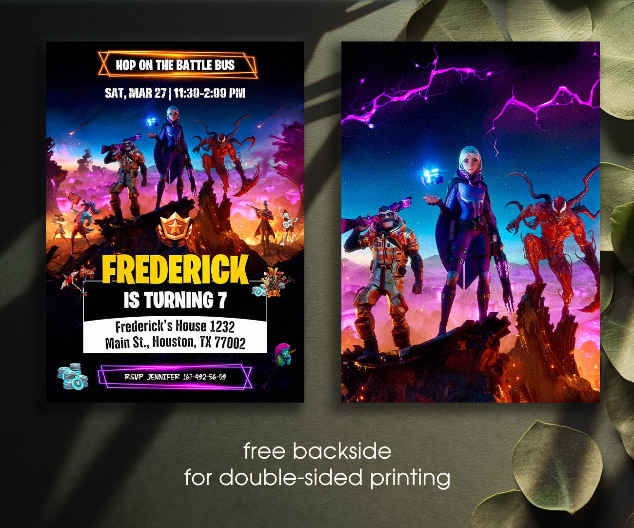 Fortnite Gamer customizable invitation template | Share or Print | boy | MZ394
