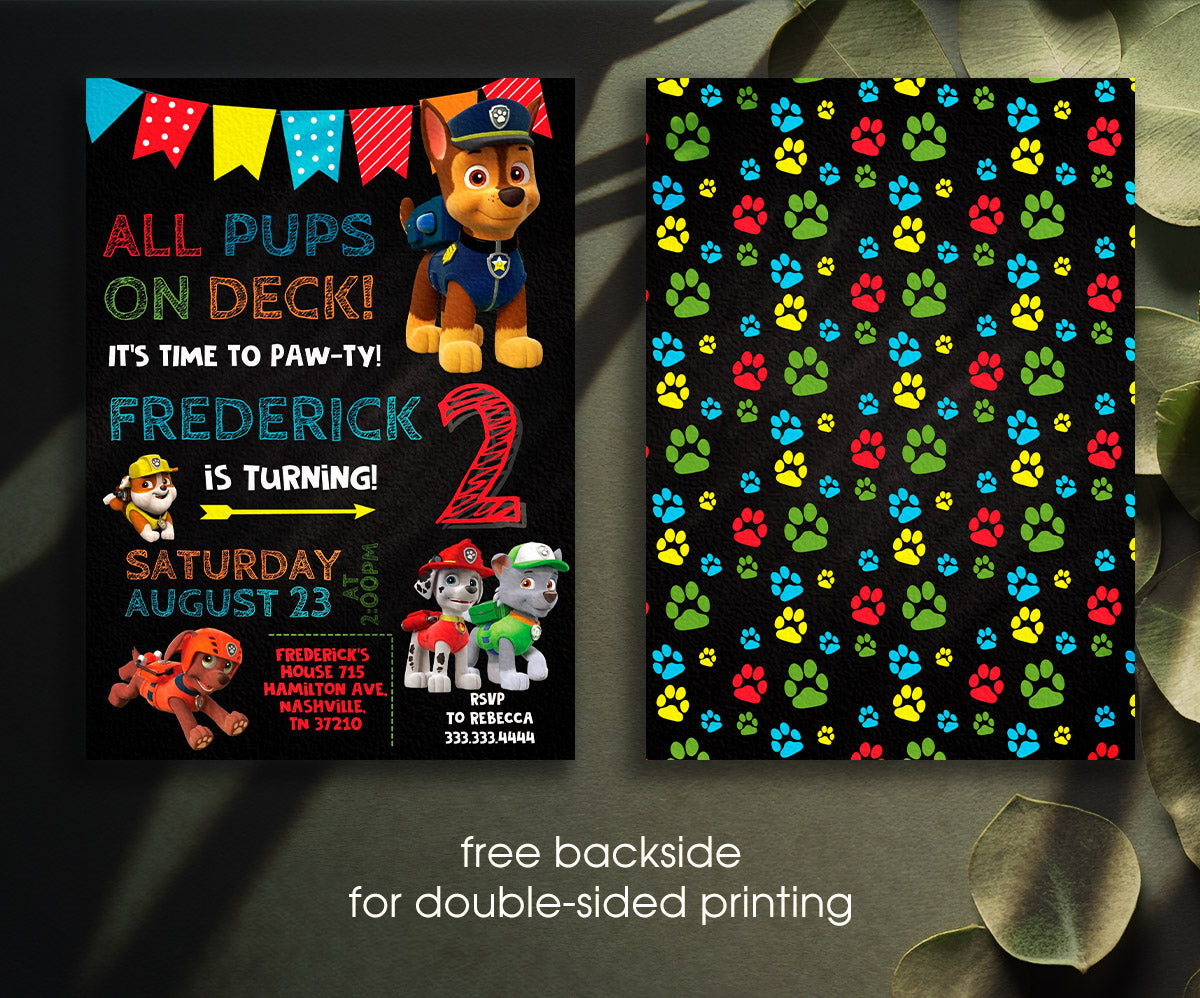 PAW Patrol customizable invitation template | Share or Print | TB608