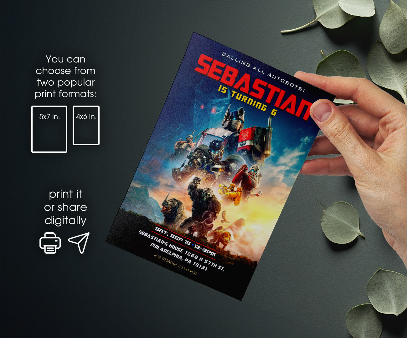 Transformers Rescue Bots customizable invitation template | Share or Print | boy | QM232