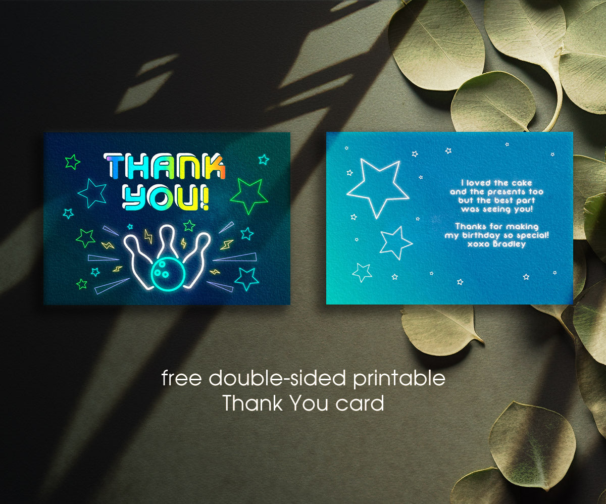 Bowling Strike Up customizable invitation template | Share or Print | QI359