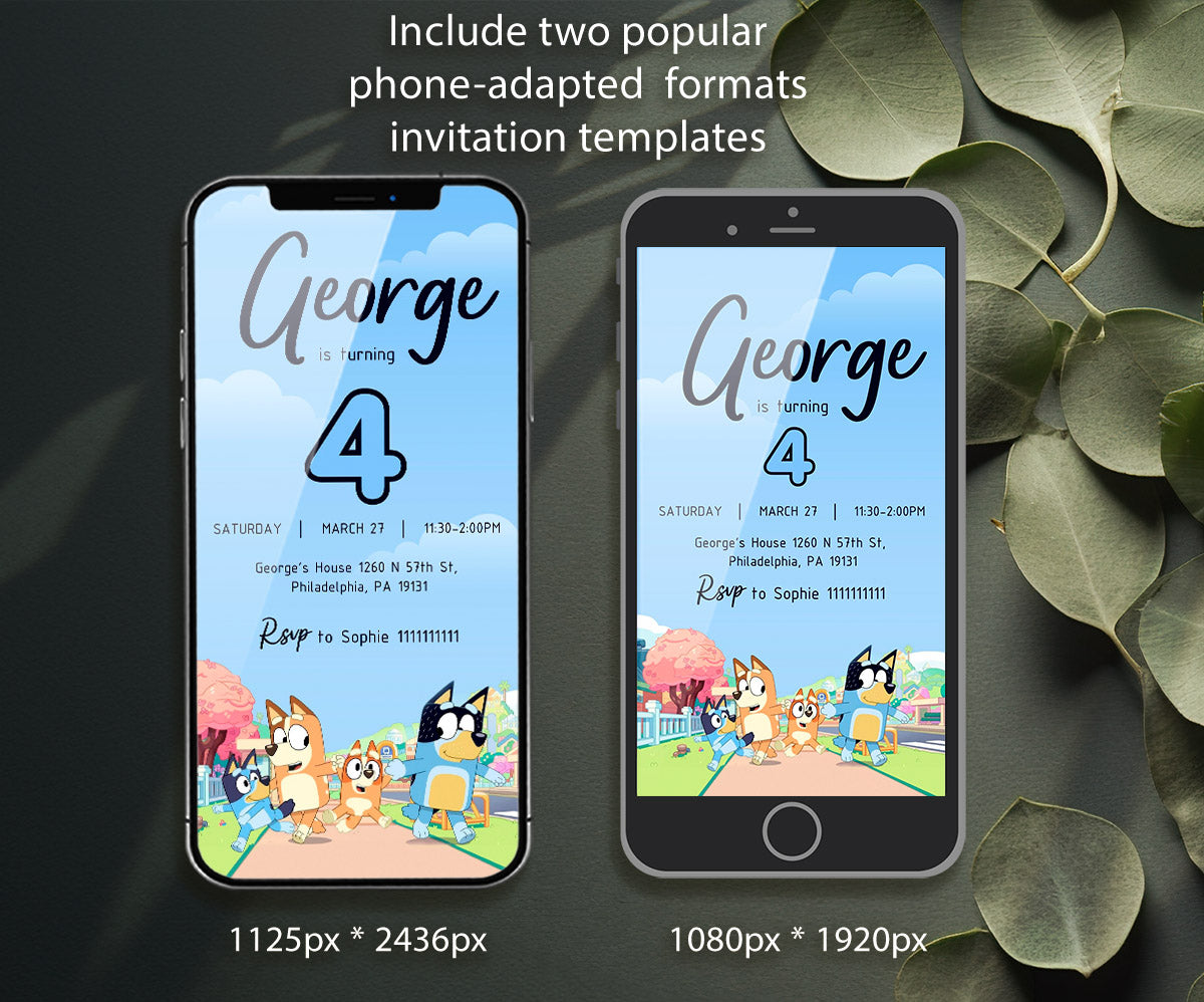Bluey Bingo customizable invitation template | Share or Print | WK696