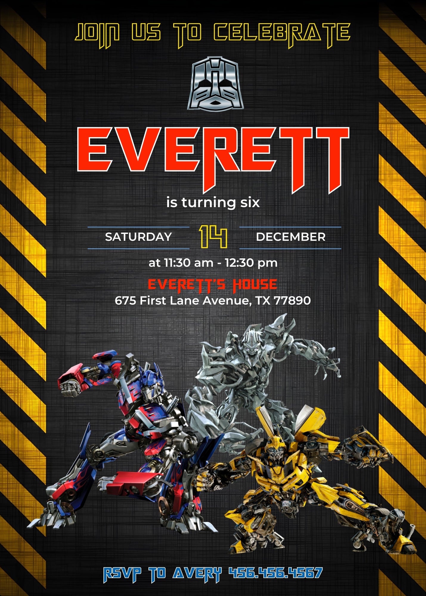 Transformers Rescue Bots customizable invitation template | Share or Print | boy | RP707