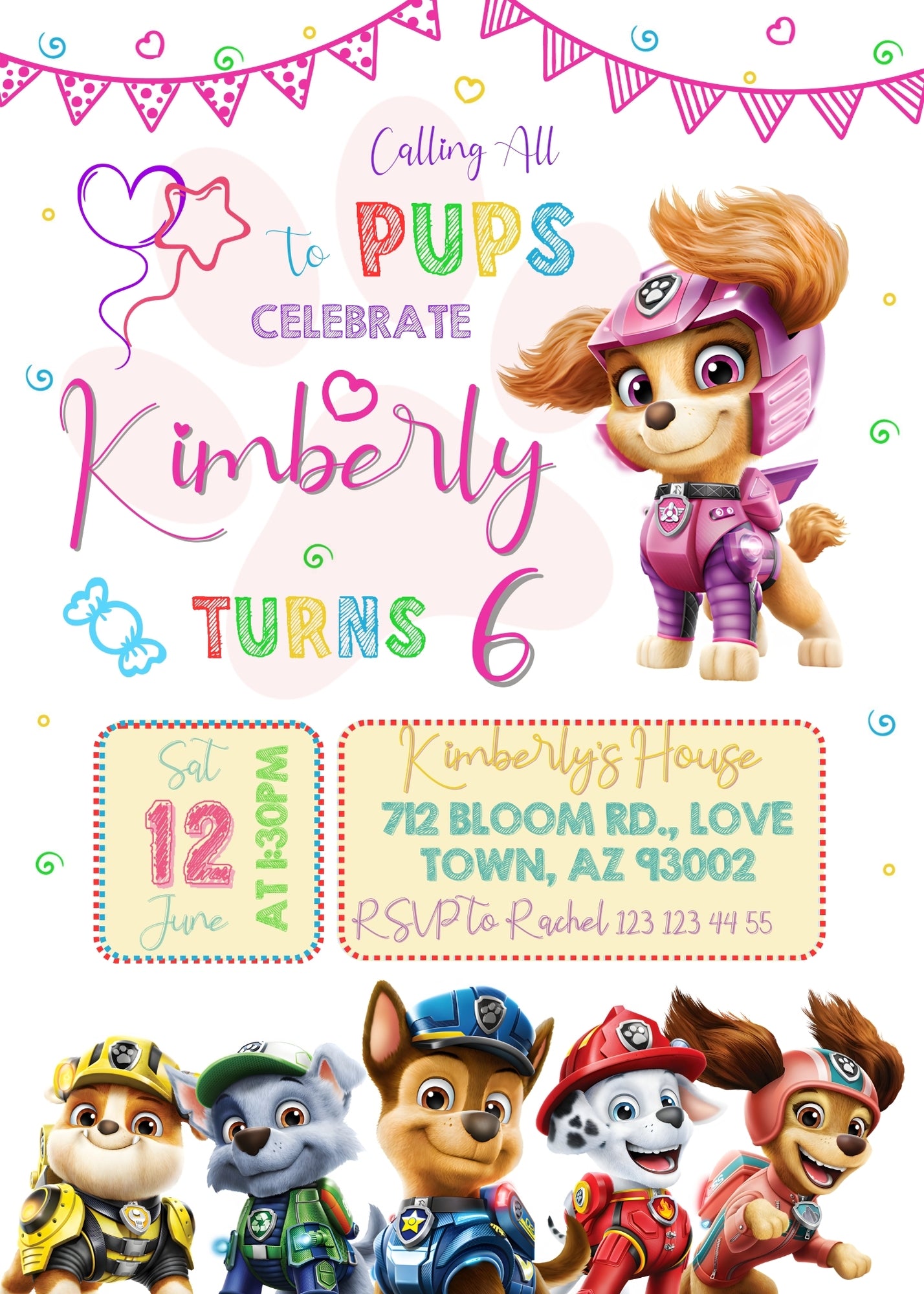 PAW Patrol customizable invitation template | Share or Print | HA320