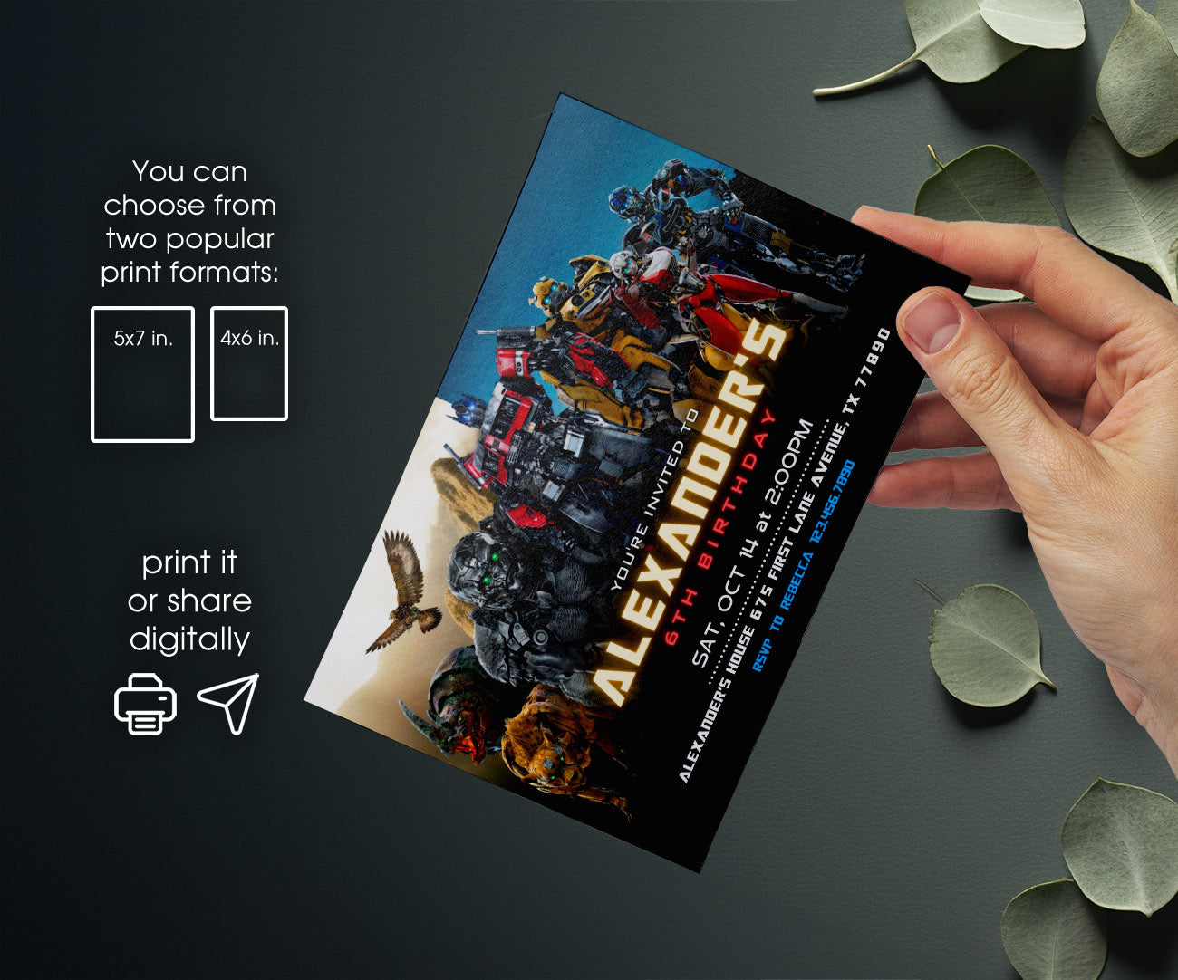 Transformers Rescue Bots customizable invitation template | Share or Print | boy | EL847