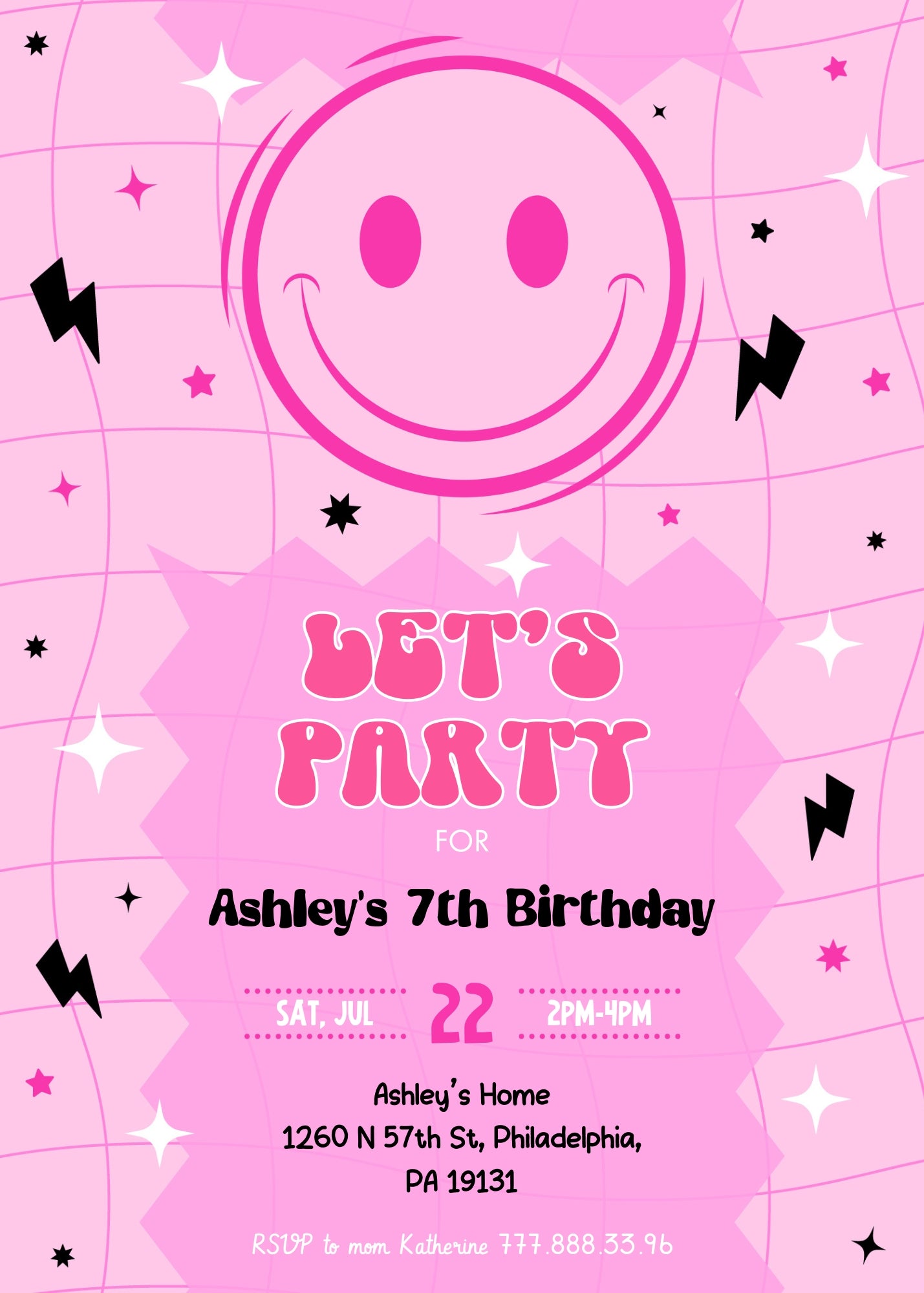Smiley Face customizable invitation template | Share or Print | UM886
