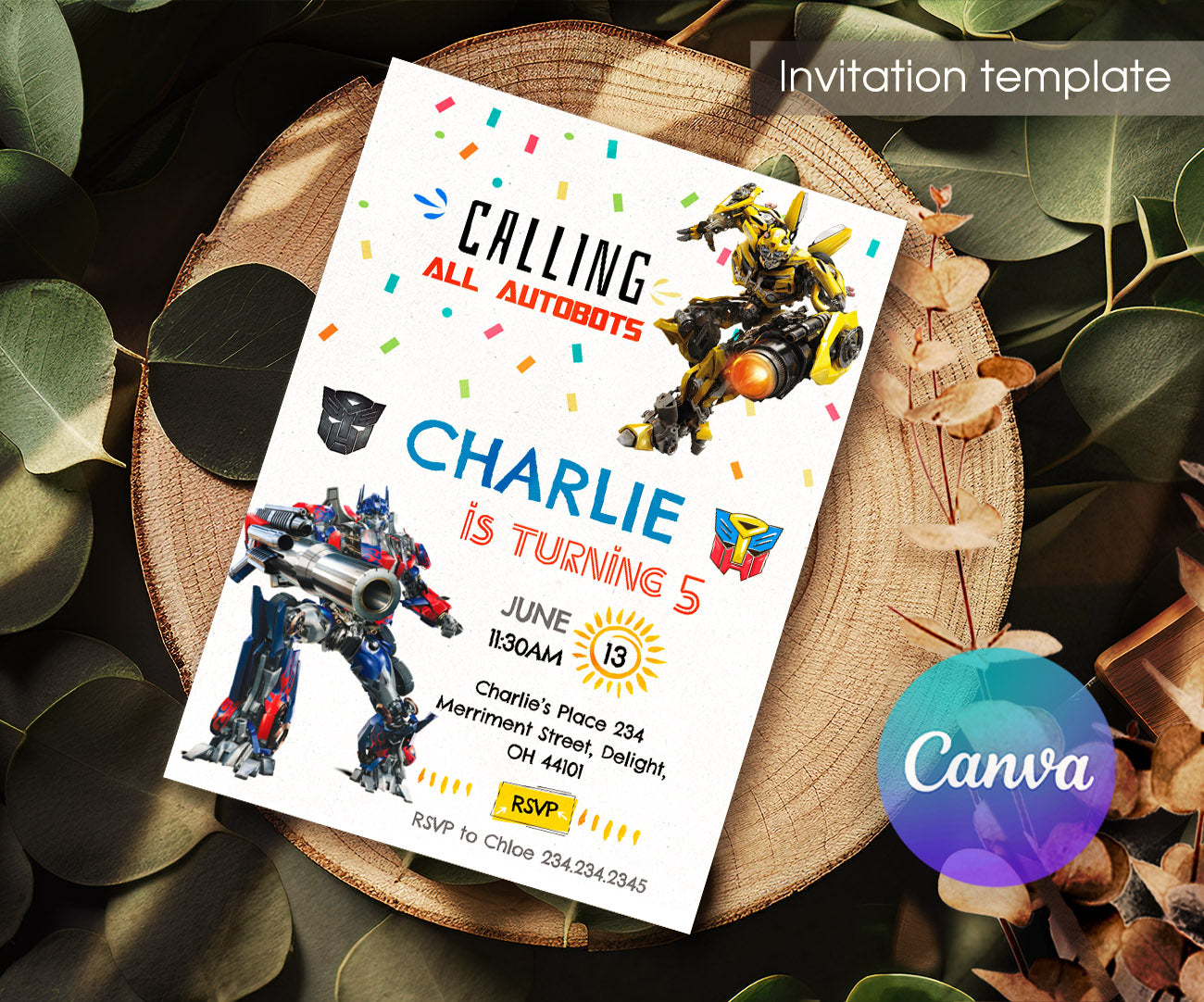 Transformers Rescue Bots customizable invitation template | Share or Print | boy | QH271