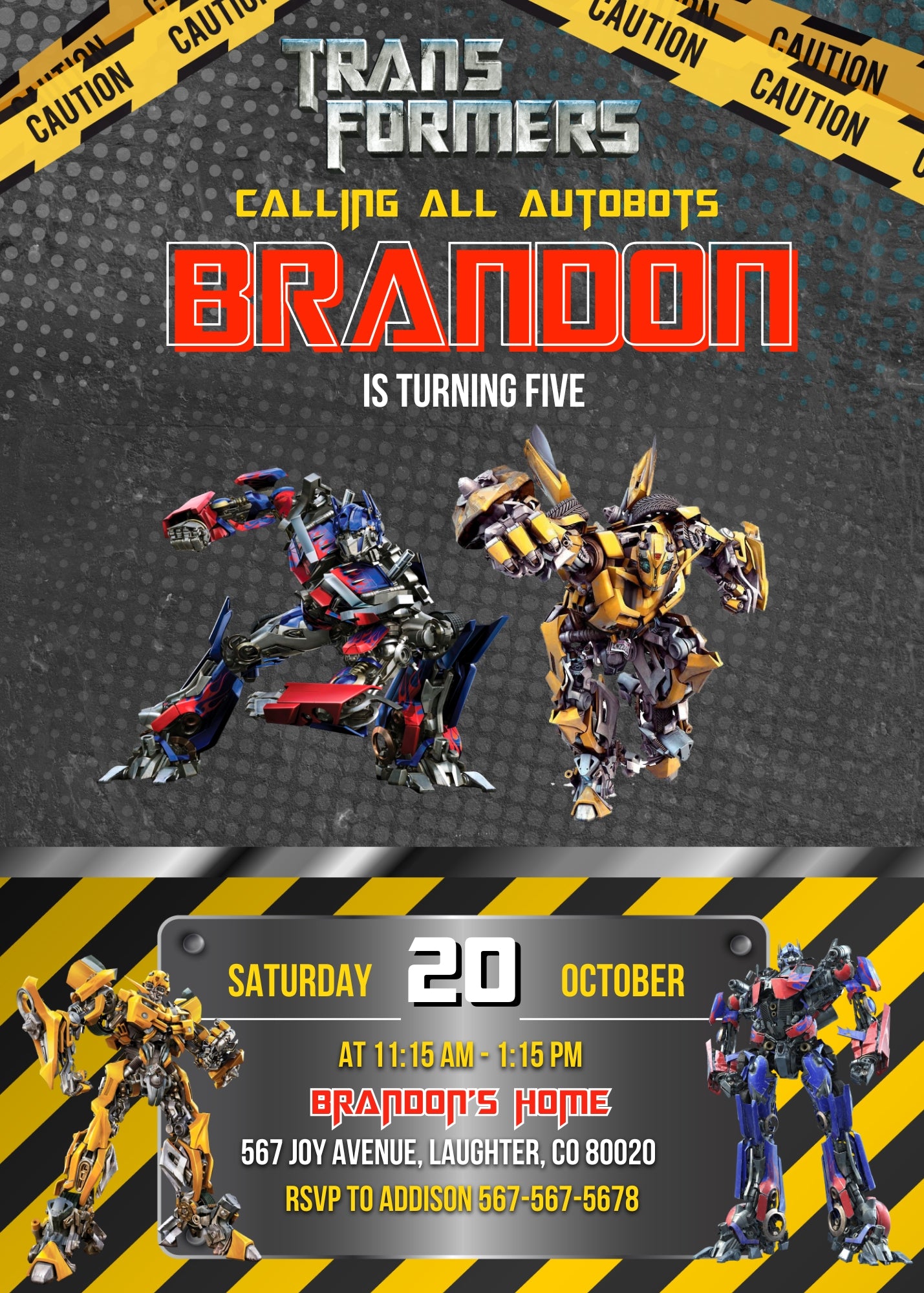 Transformers Rescue Bots customizable invitation template | Share or Print | boy | ZH833