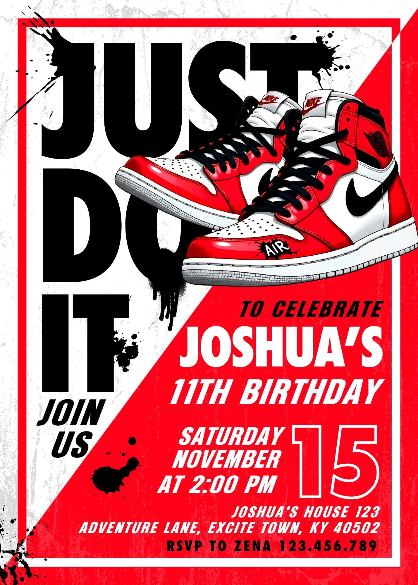 Sneaker Ball Air Jordan Nike customizable invitation template | Share or Print | OG678