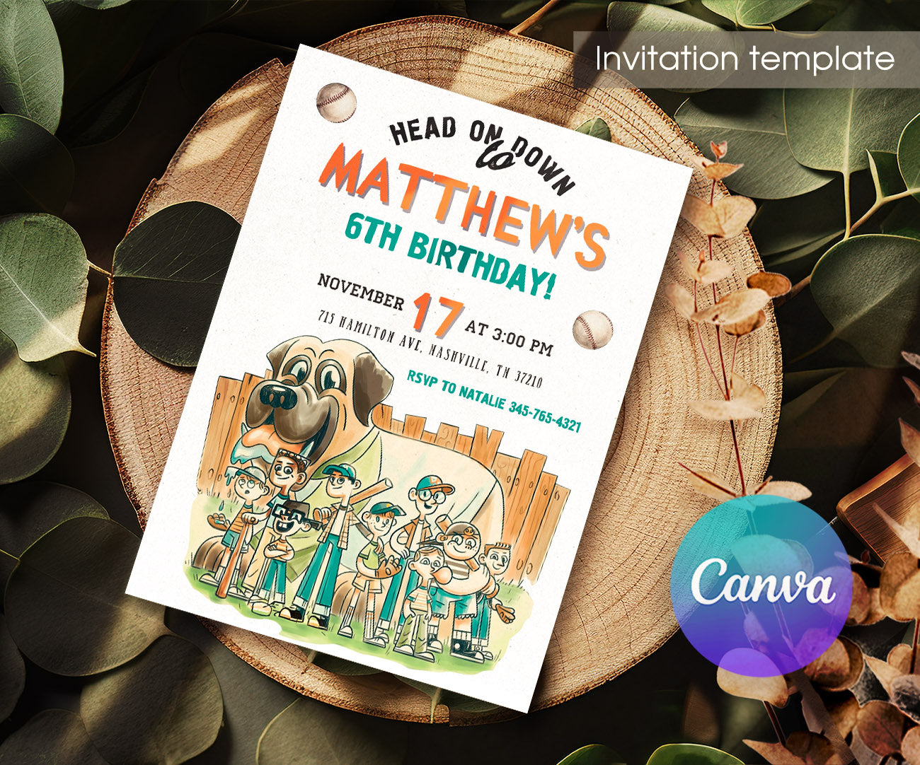 Baseball MLB Sport customizable invitation template | Share or Print | CT077