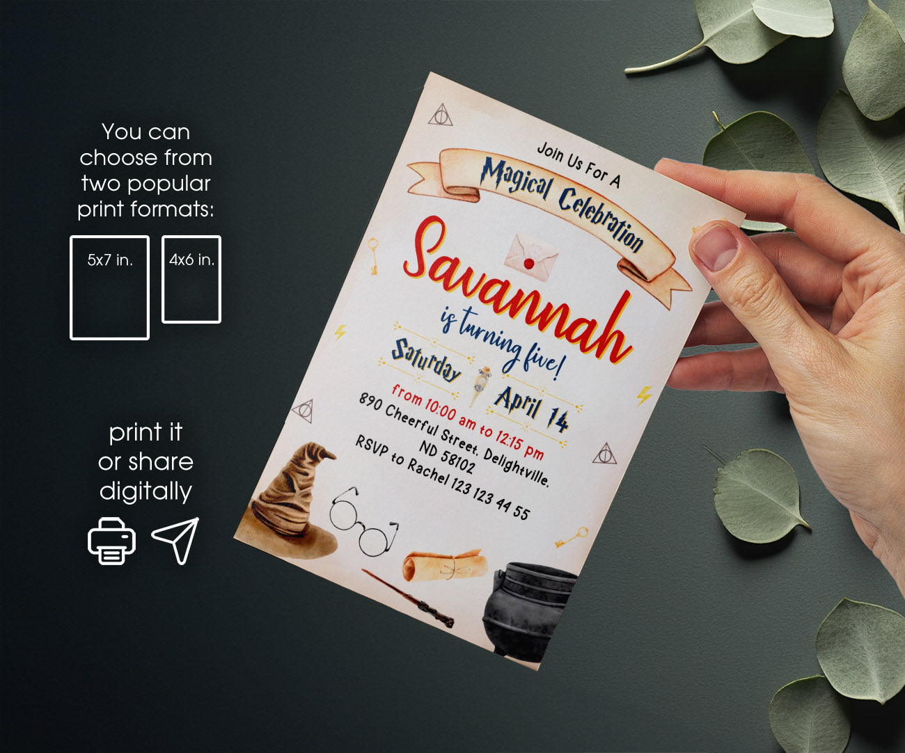 Harry Potter customizable invitation template | Share or Print | RO405