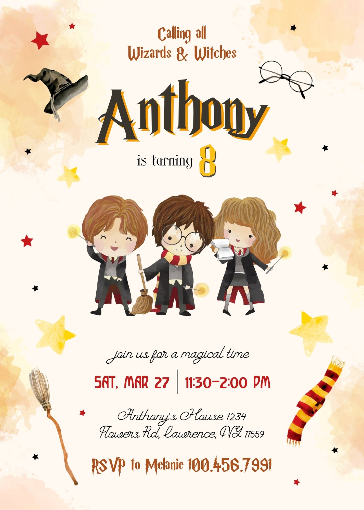 Harry Potter customizable invitation template | Share or Print | BQ754