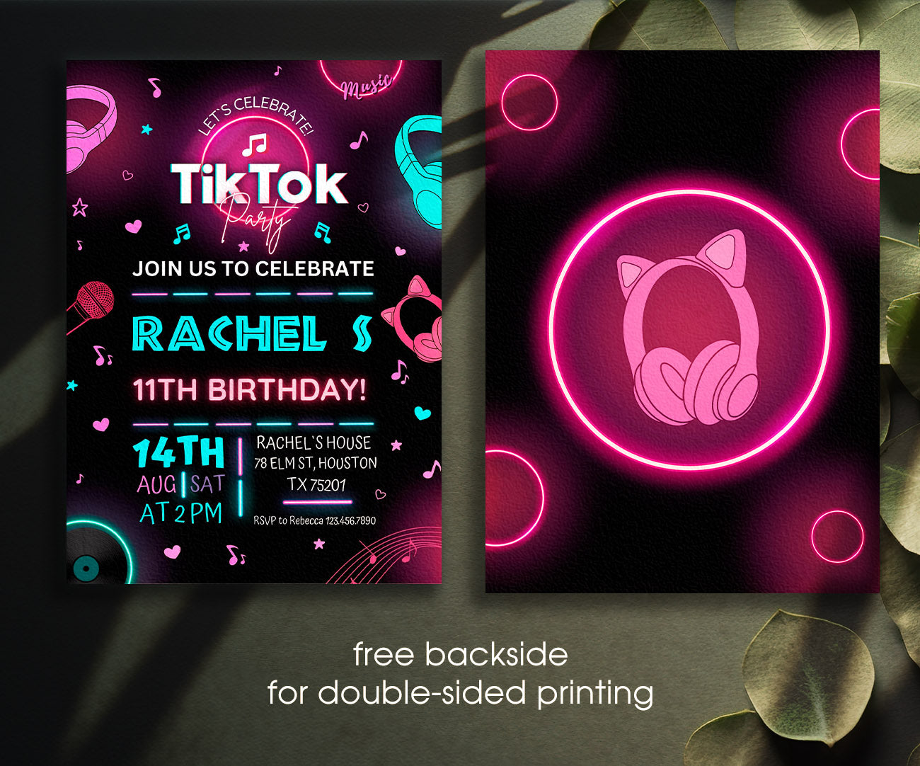 Tik Tok Party customizable invitation template | Share or Print | TG172