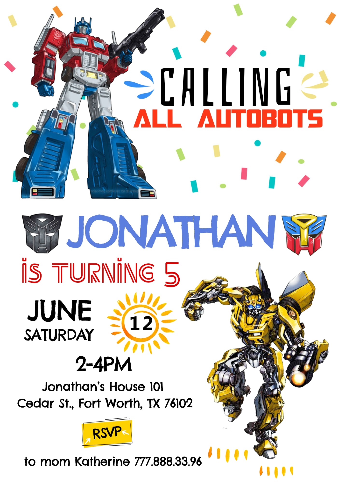 Transformers Rescue Bots customizable invitation template | Share or Print | boy | HO837