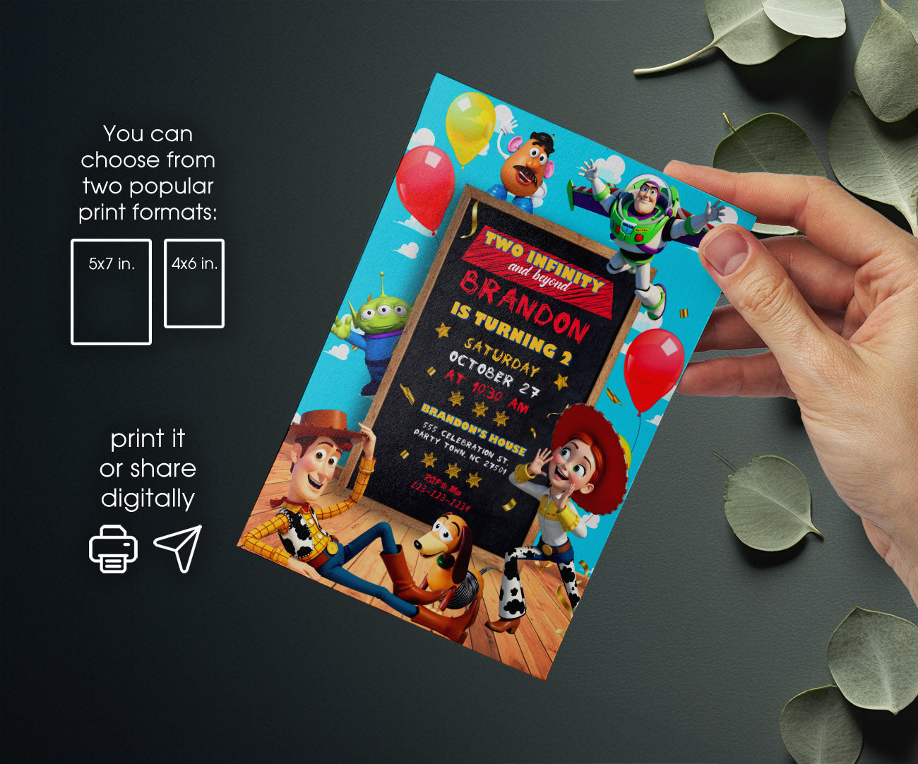 Toy Story Woody customizable invitation template | Share or Print | FO960