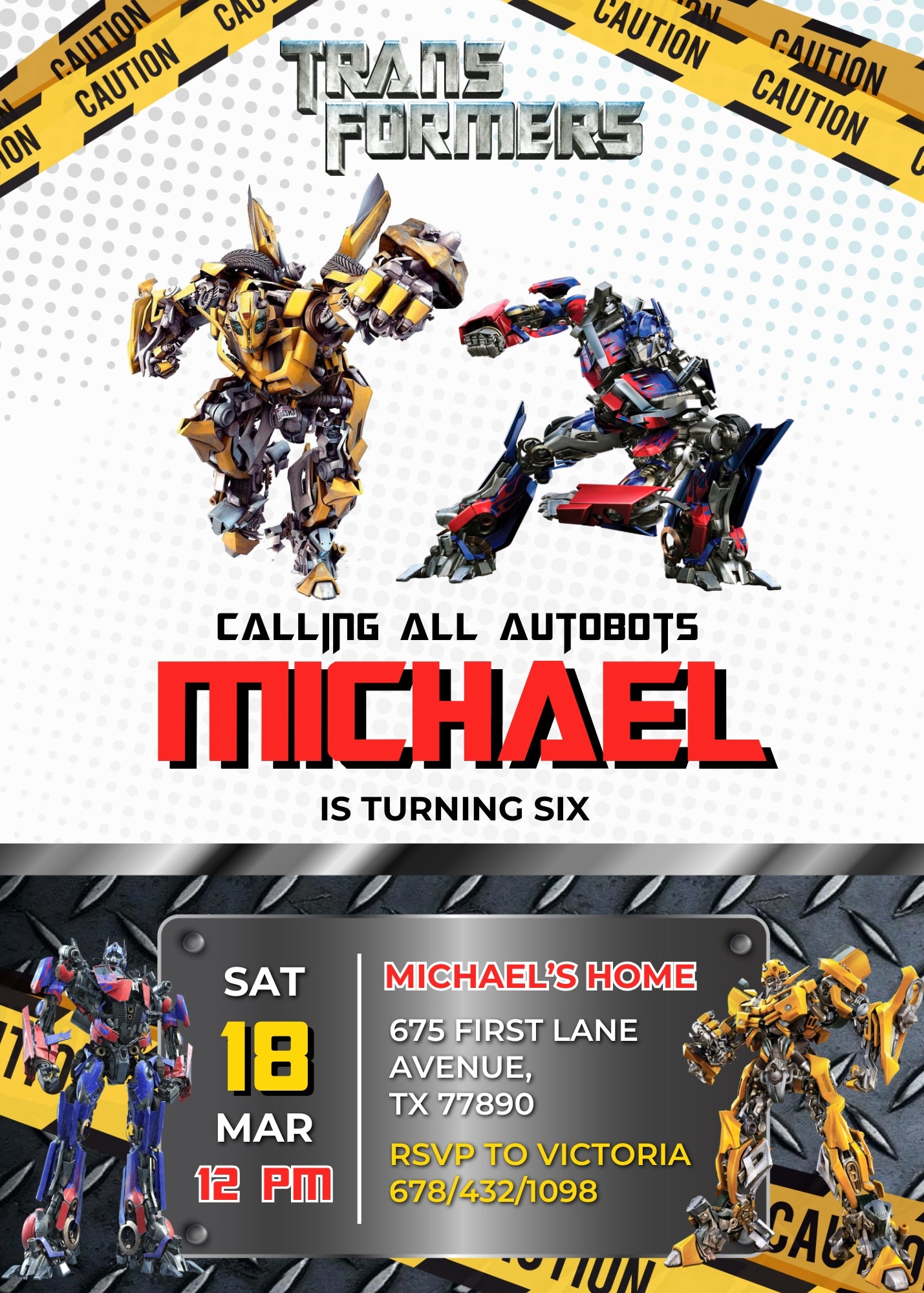 Transformers Rescue Bots customizable invitation template | Share or Print | boy | MQ926