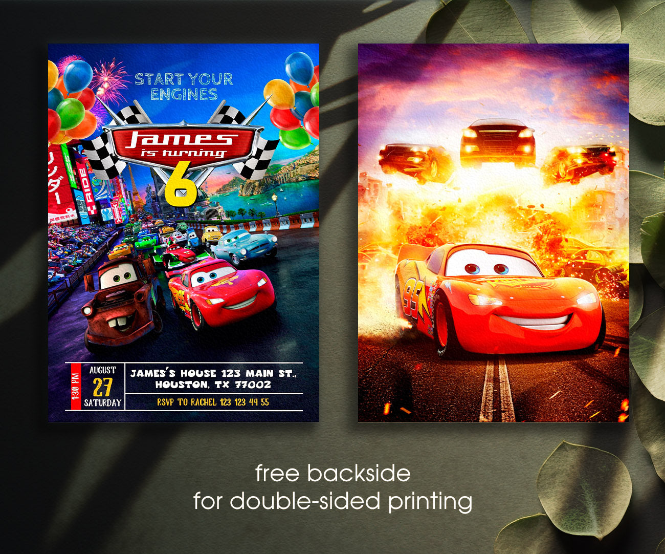 Cars Lightning McQueen customizable invitation template | Share or Print | boy | IT600