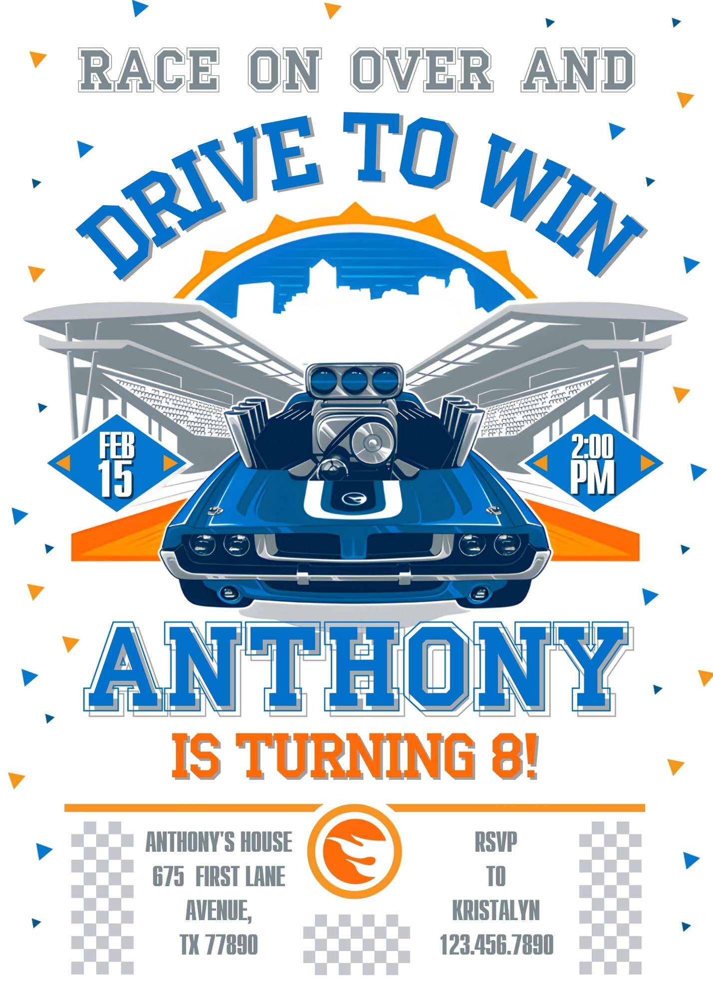 Hot Wheels Racing customizable invitation template | Share or Print | boy | AB743