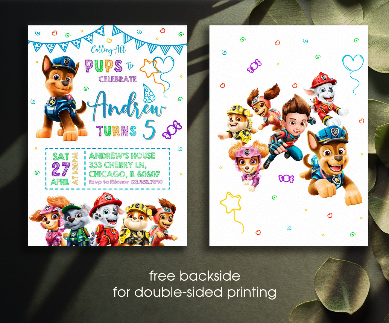 PAW Patrol customizable invitation template | Share or Print | UU262