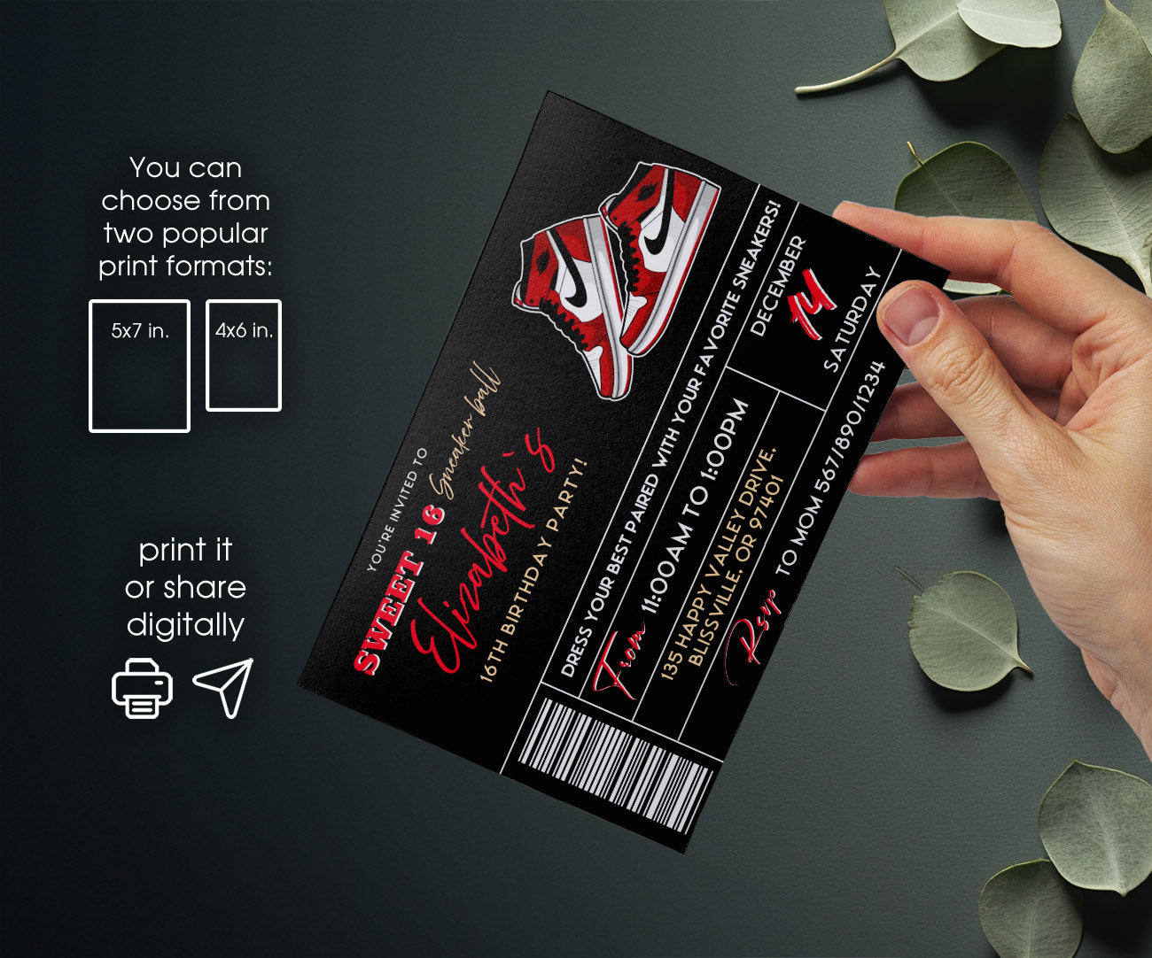 Sneaker Ball Air Jordan Nike customizable invitation template | Share or Print | SG925