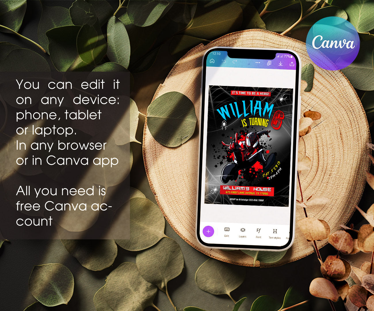 Spider Man Across the Spider-Verse customizable invitation template | Share or Print | boy | VI527