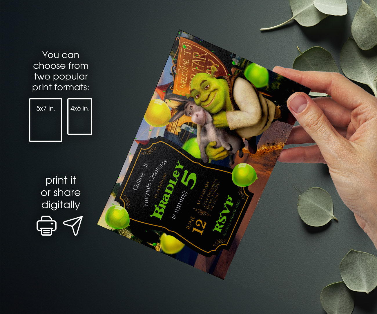 Shrek customizable invitation template | Share or Print | GE258