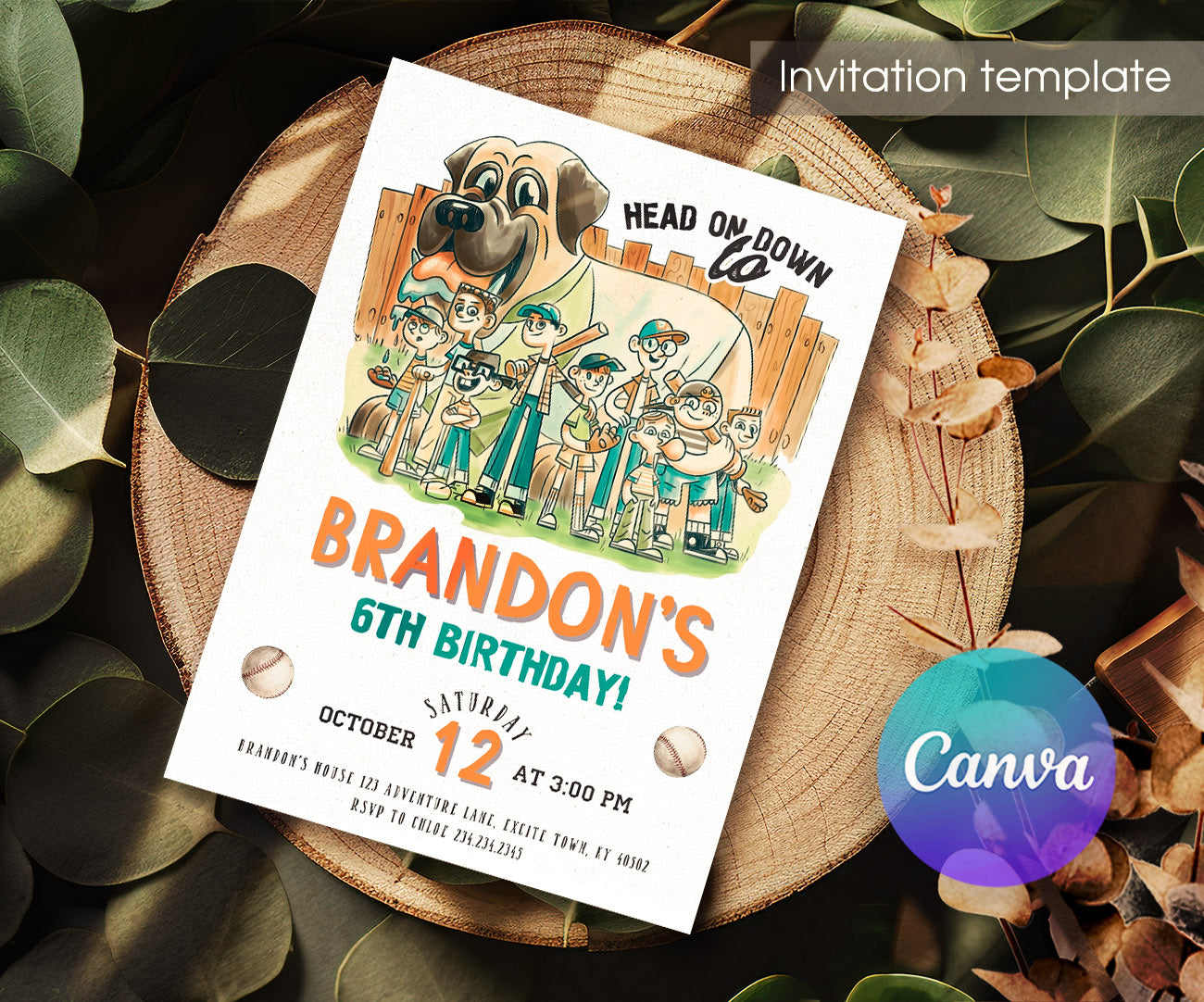 Baseball MLB Sport customizable invitation template | Share or Print | GW498