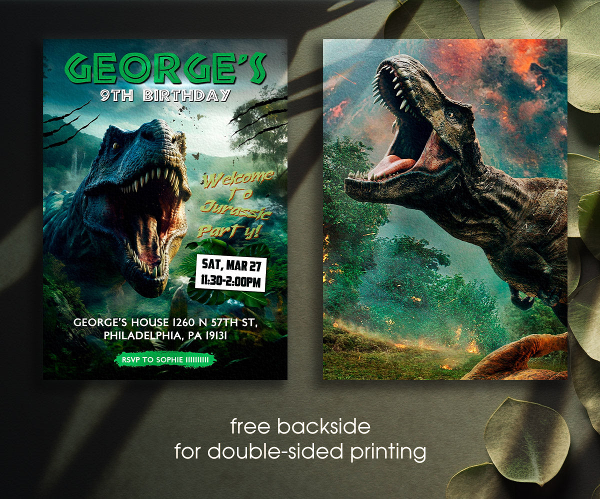 Jurassic World Dinosaur customizable invitation template | Share or Print | OM553