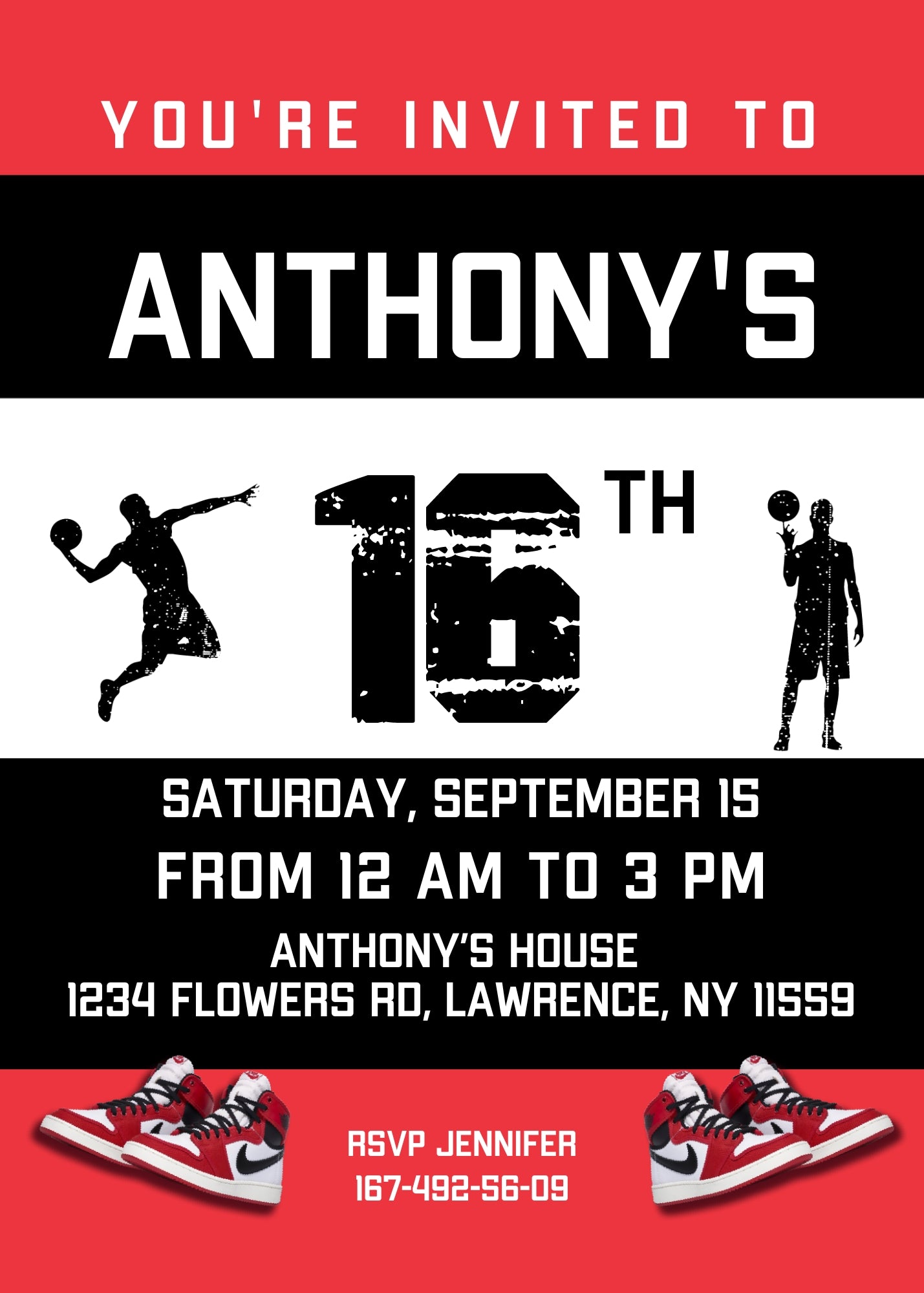 Sneaker Ball Air Jordan Nike customizable invitation template | Share or Print | ER104