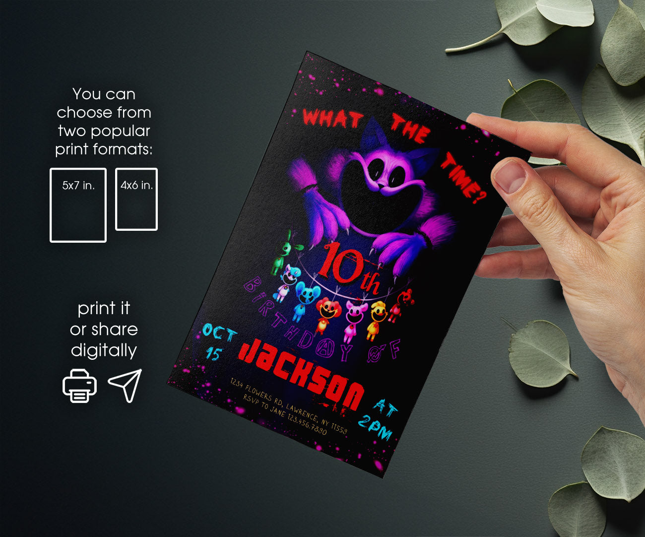 Smiling Critters customizable invitation template | Share or Print | EQ065