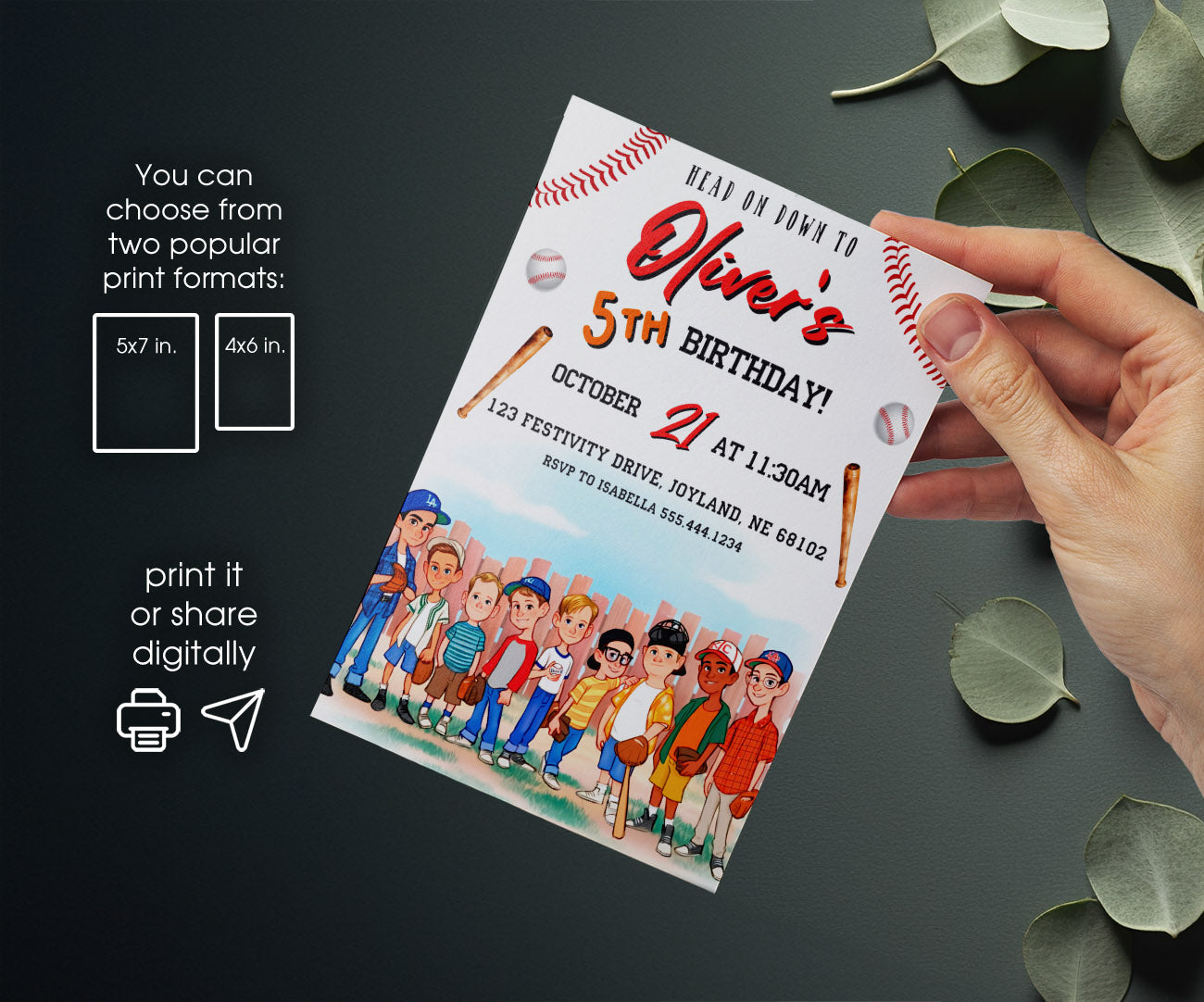 Baseball MLB Sport customizable invitation template | Share or Print | SF442