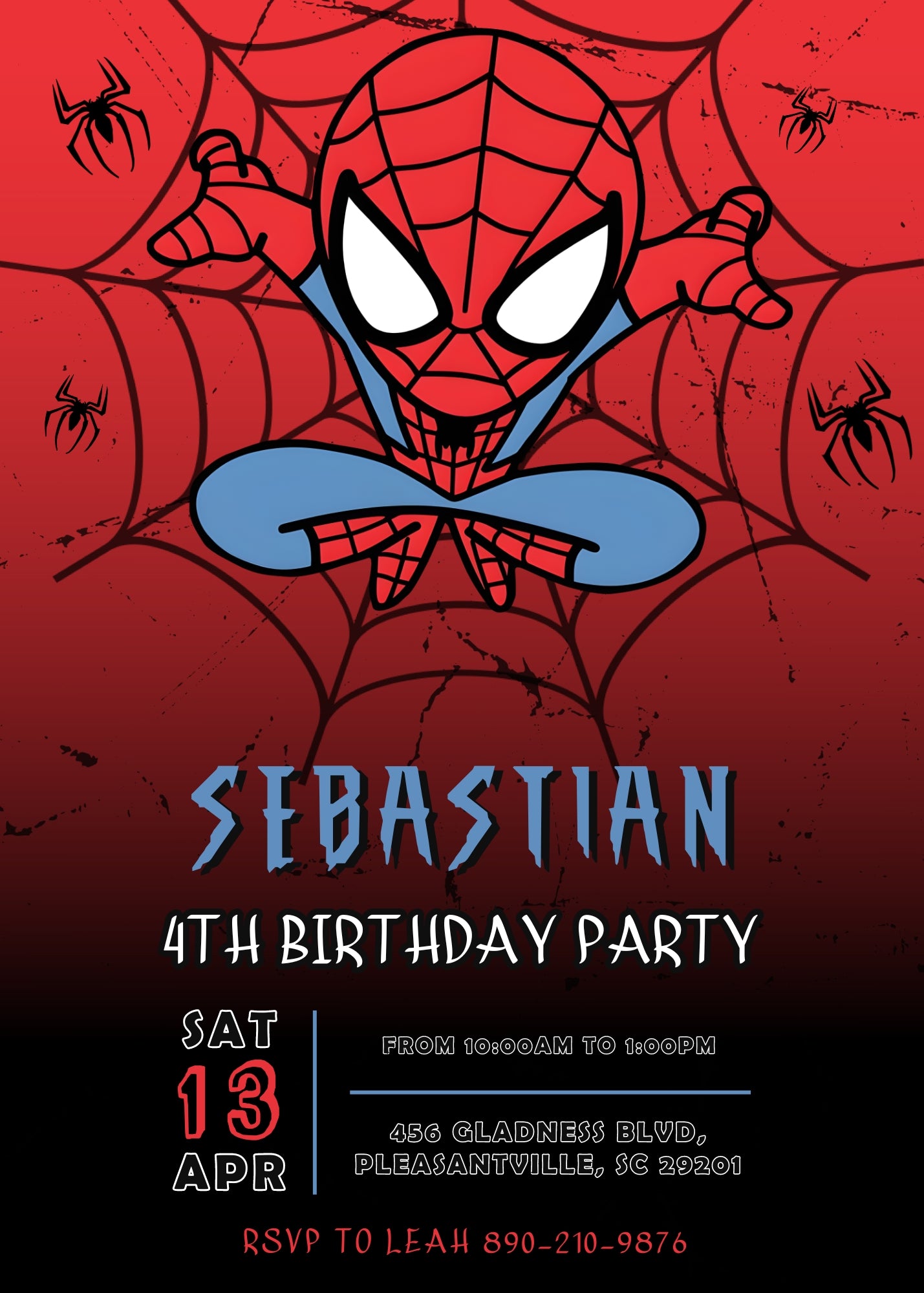 Spidey and His Amazing Friends customizable invitation template | Share or Print | boy | QN548
