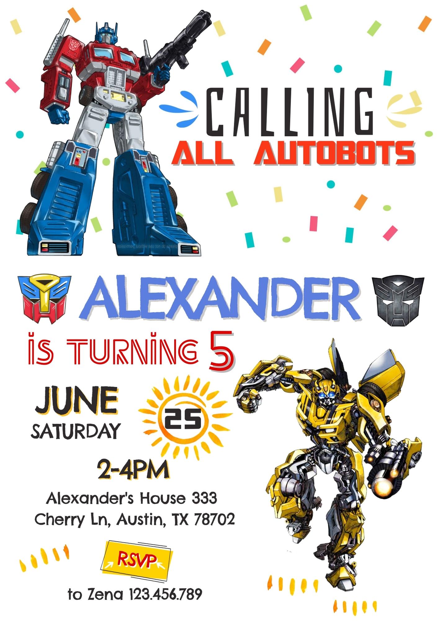 Transformers Rescue Bots customizable invitation template | Share or Print | boy | CL252