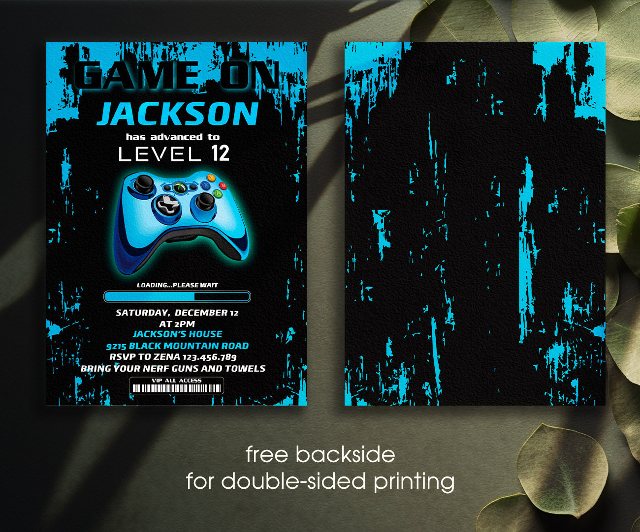 Gamer Party customizable invitation template | Share or Print | boy | ZX877