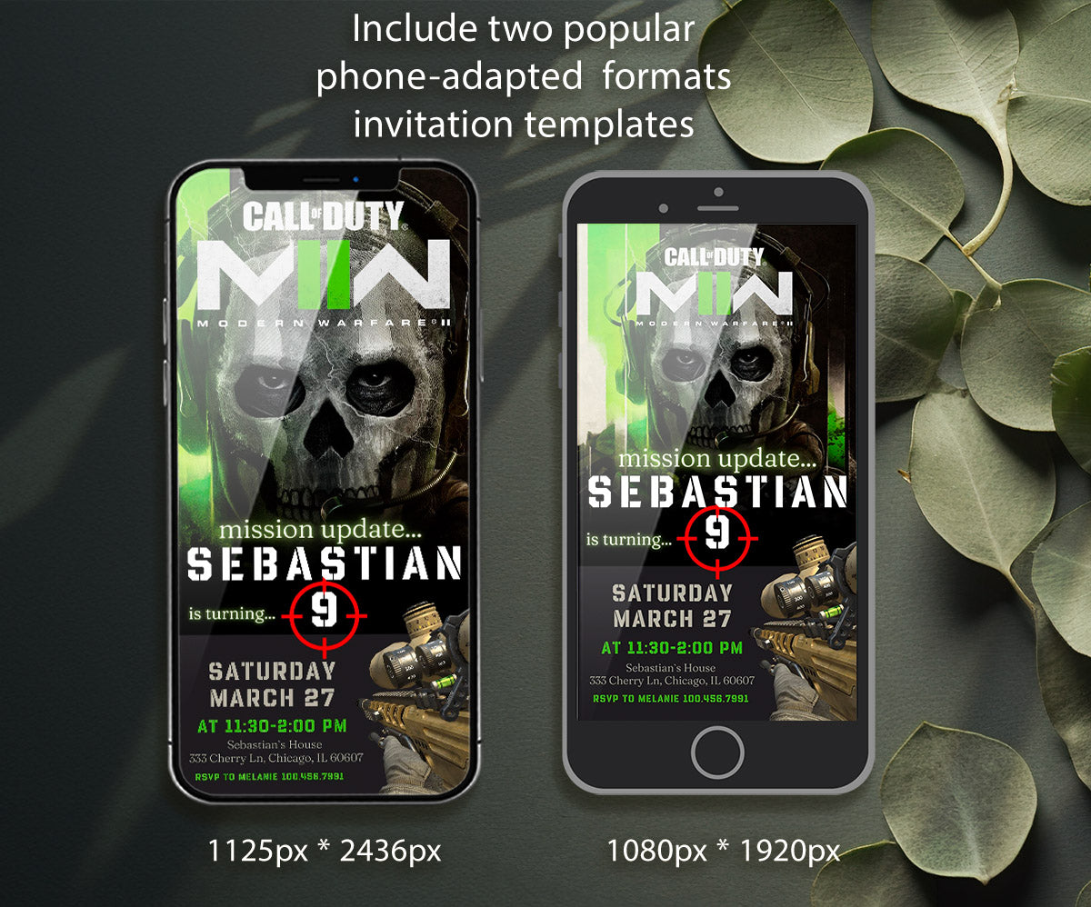 Call of Duty Gamer customizable invitation template | Share or Print | boy | DB437
