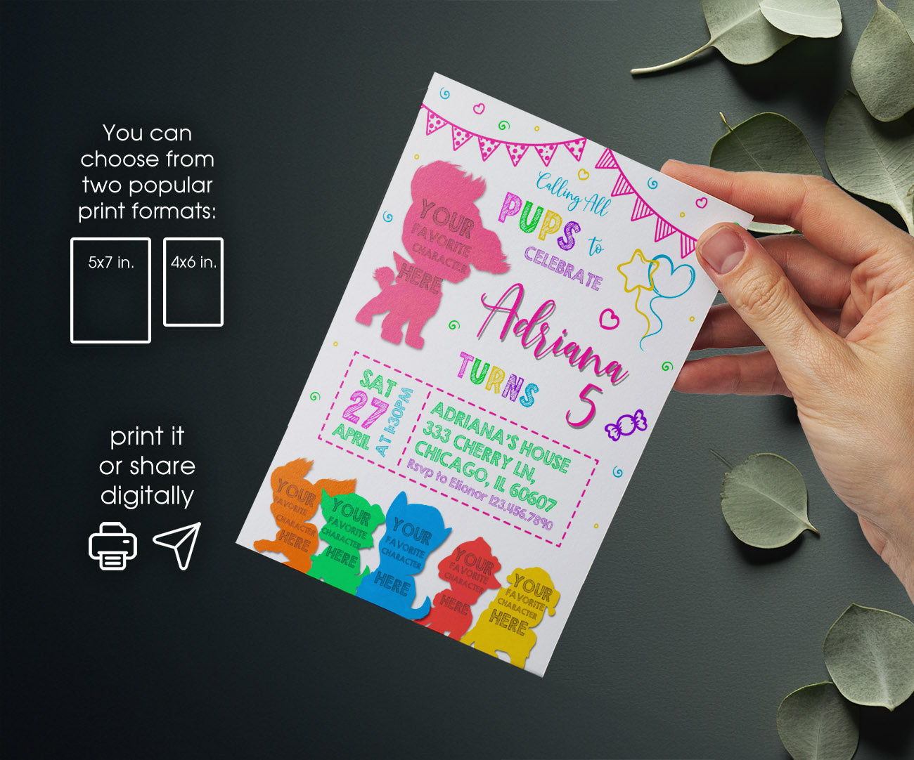 PAW Patrol customizable invitation template | Share or Print | PL801