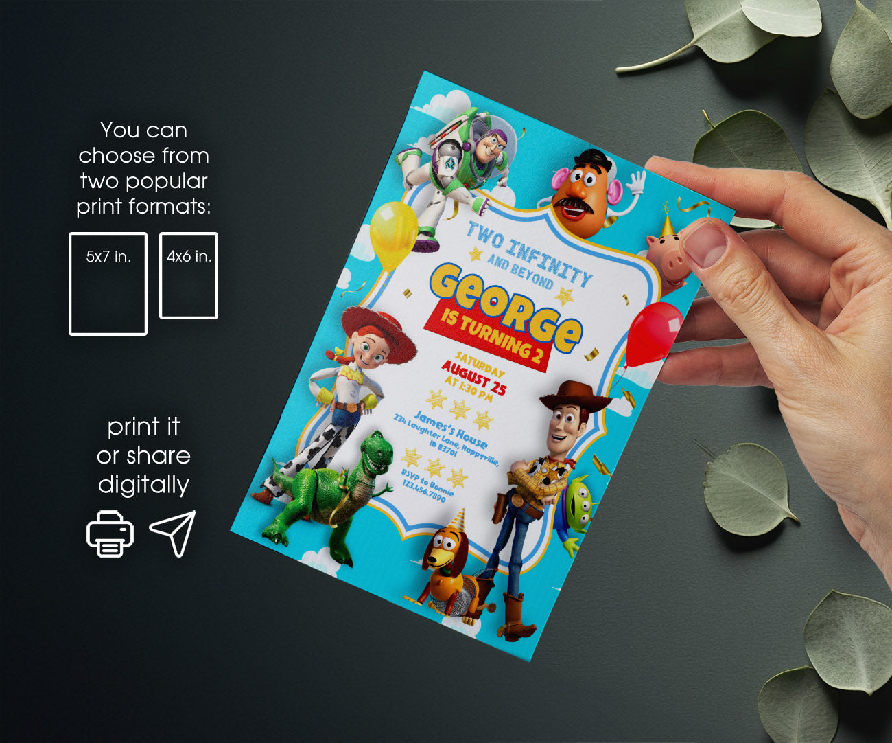 Toy Story Woody customizable invitation template | Share or Print | JA931