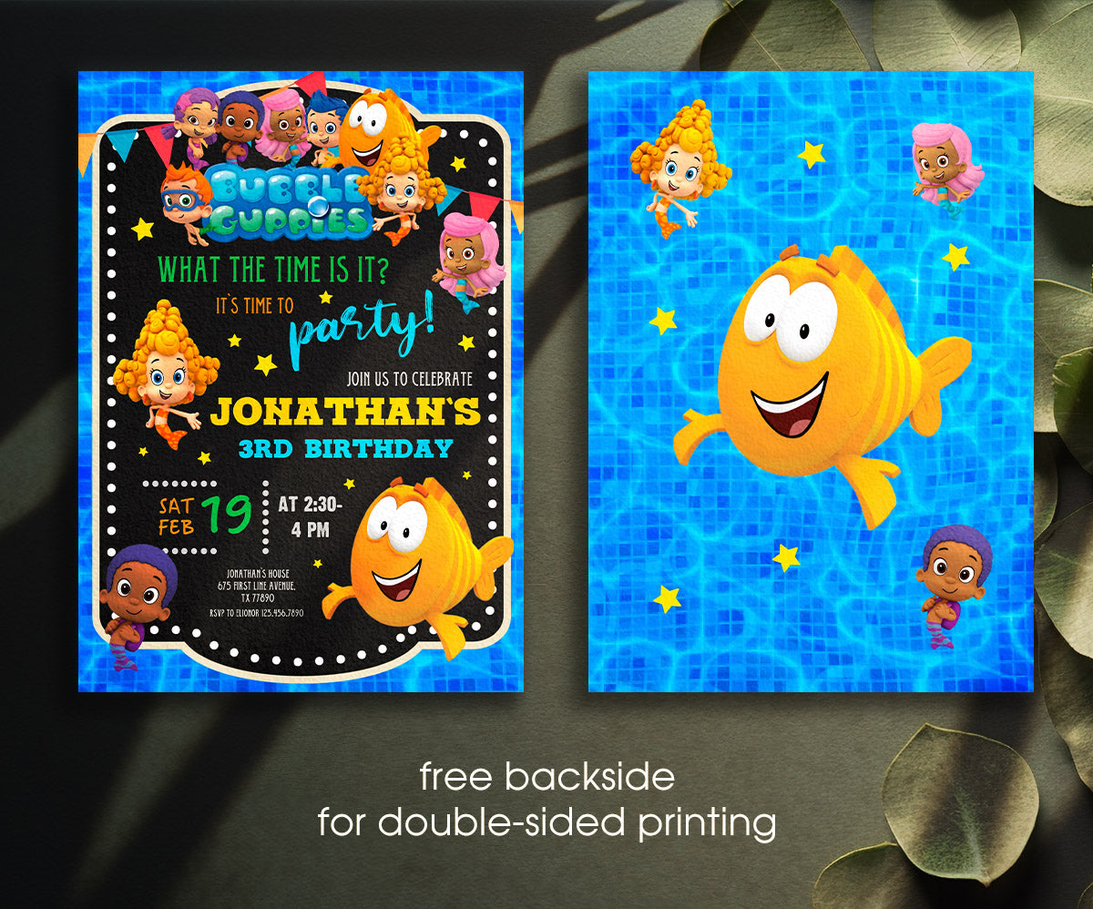 Bubble Guppies customizable invitation template | Share or Print | EJ196