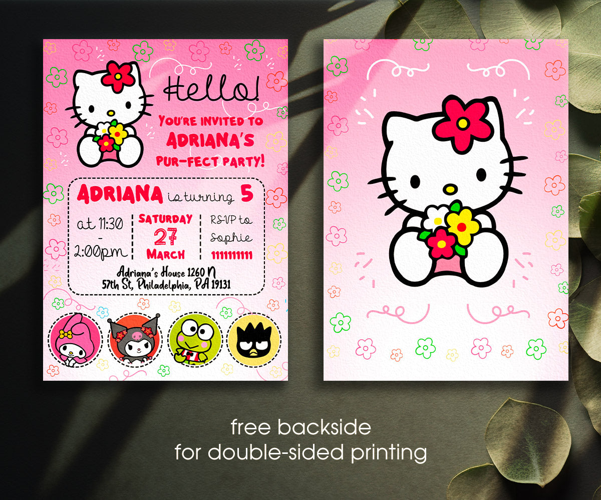 Hello Kitty Sanrio customizable invitation template | Share or Print | WI331