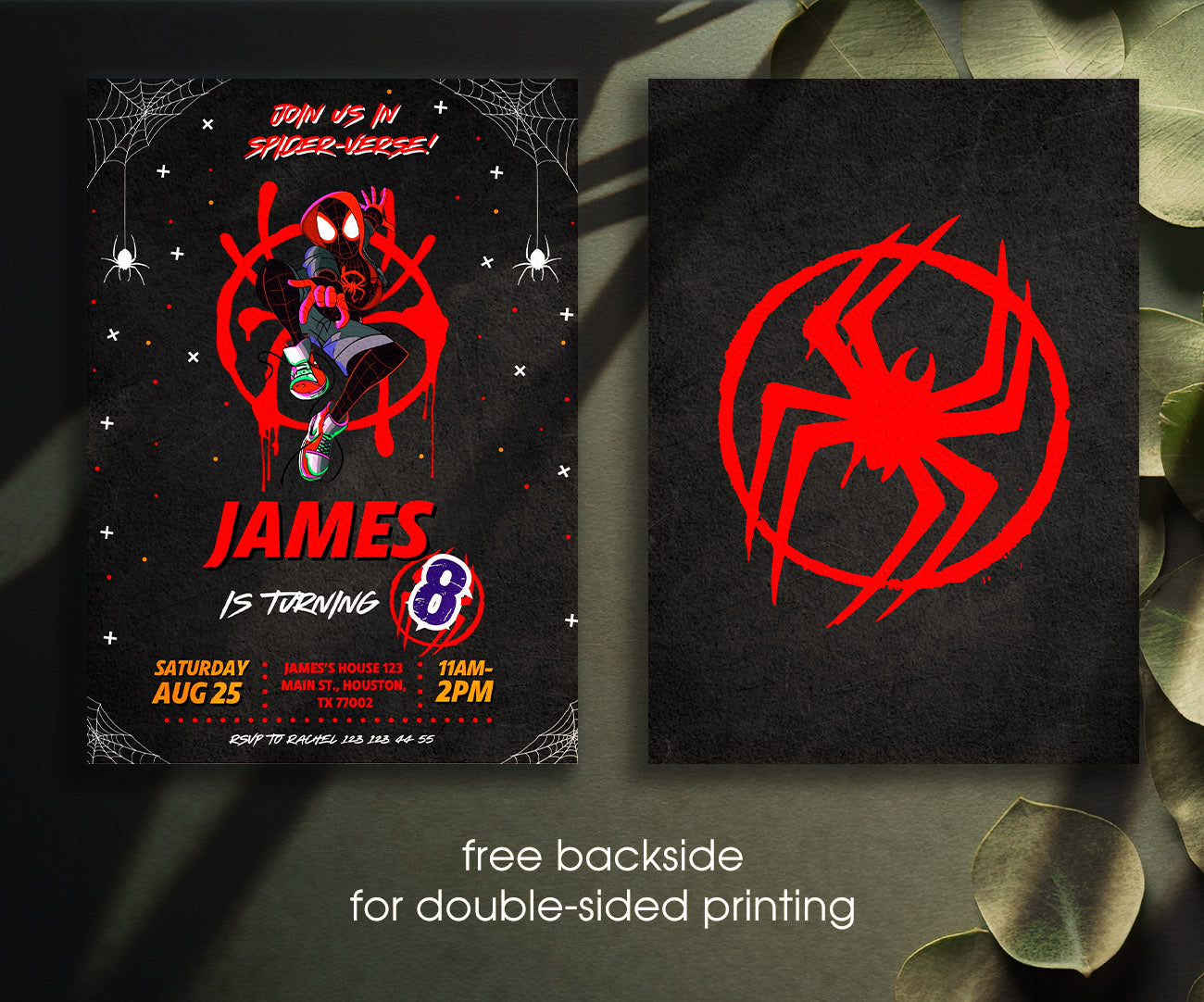 Spider Man Across the Spider-Verse customizable invitation template | Share or Print | boy | ZV555