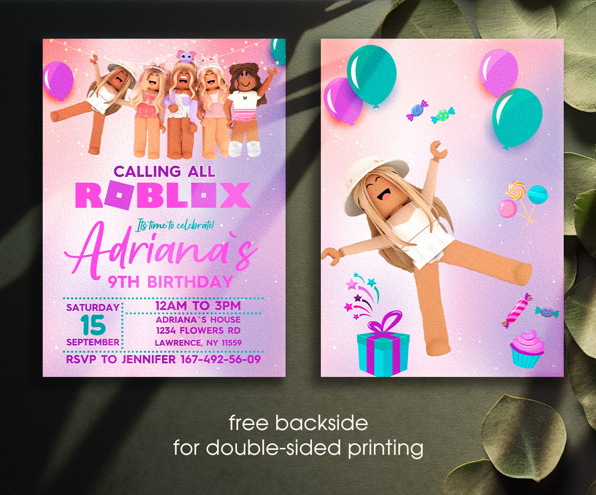 Roblox Gamer customizable invitation template | Share or Print | CN946
