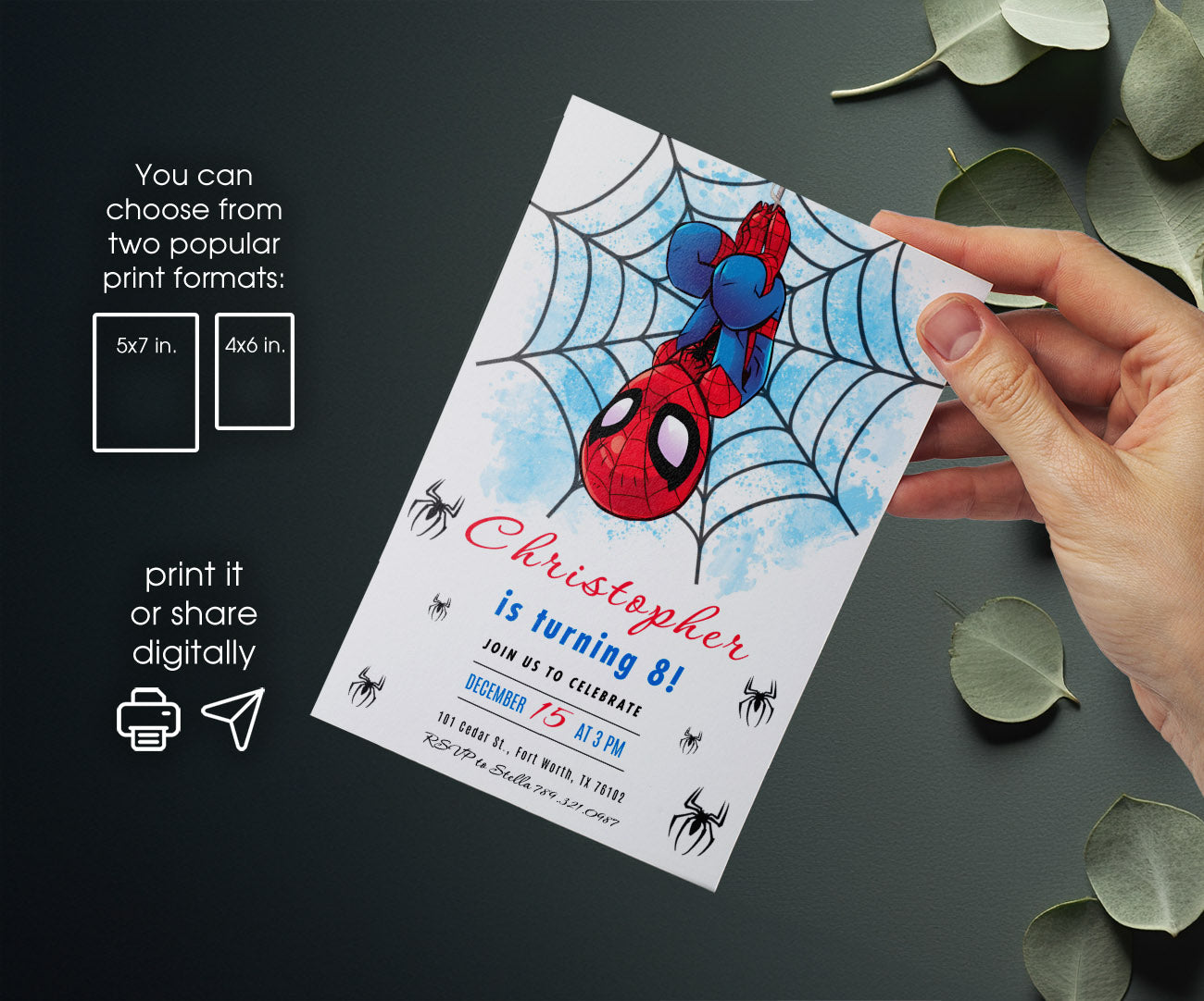 Spidey and His Amazing Friends customizable invitation template | Share or Print | boy | QJ010