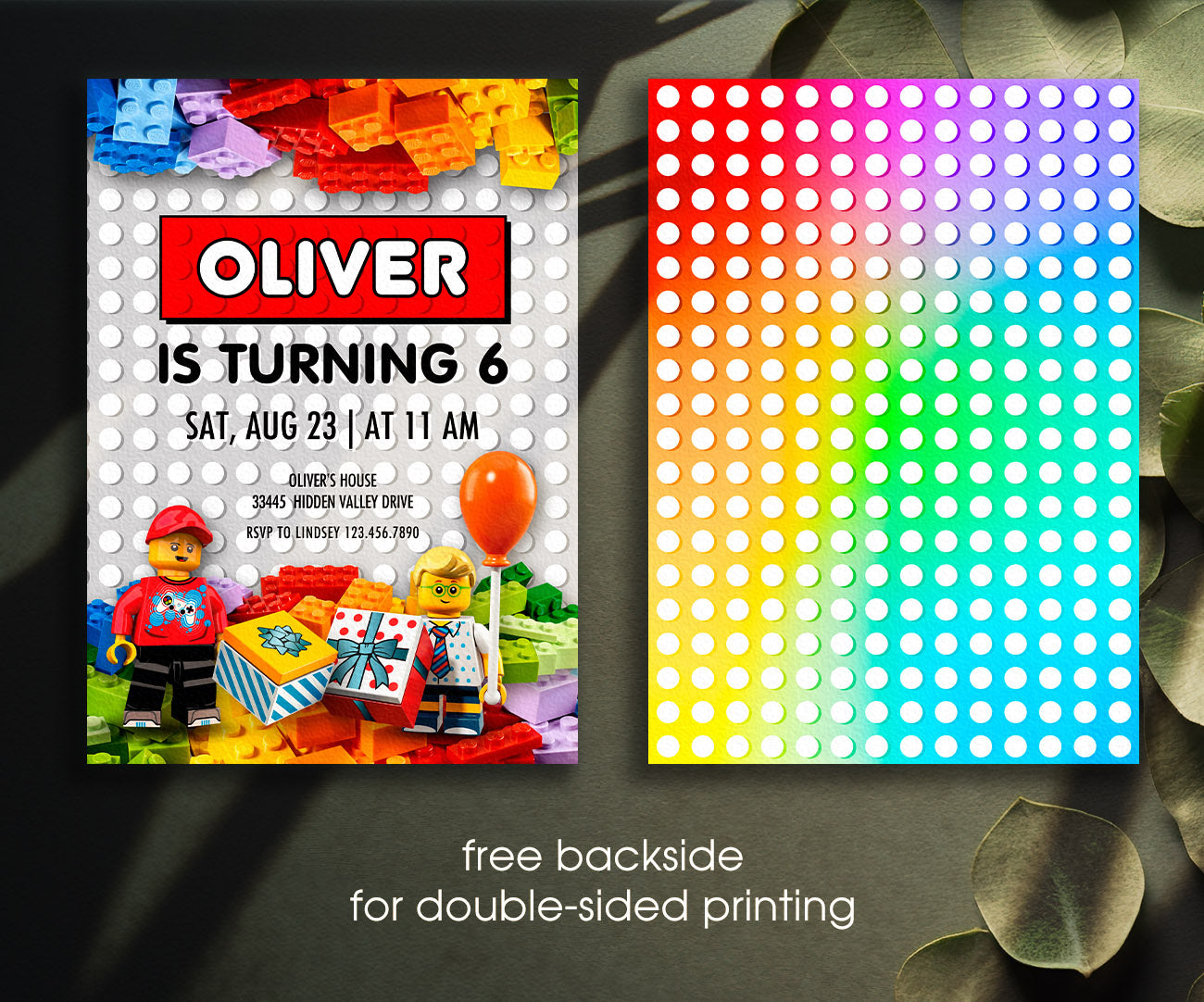 Lego Minifigures customizable invitation template | Share or Print | XC178
