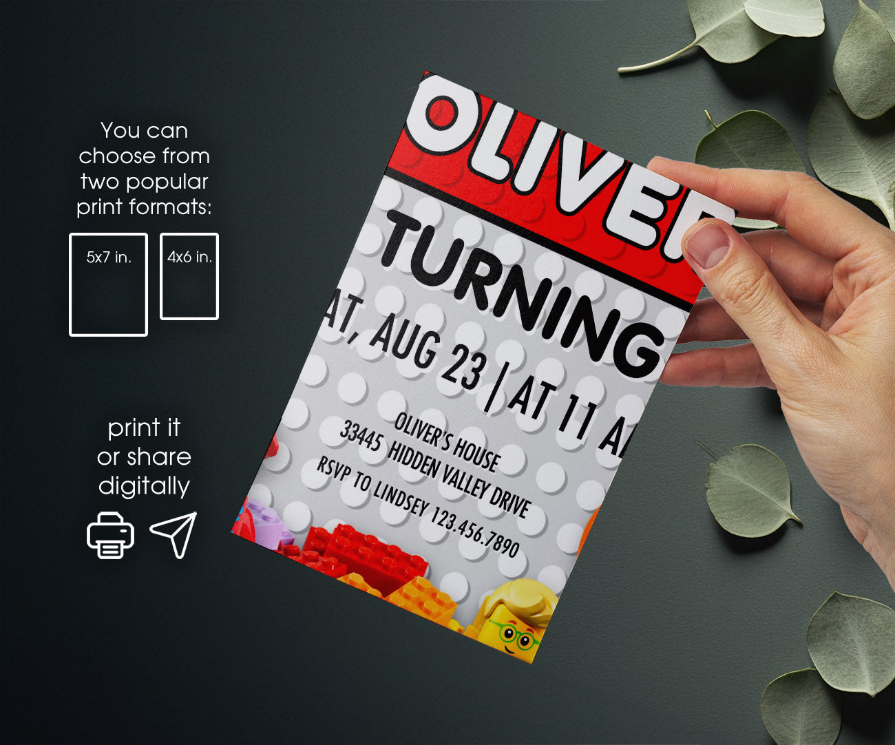 Lego Minifigures customizable invitation template | Share or Print | XC178