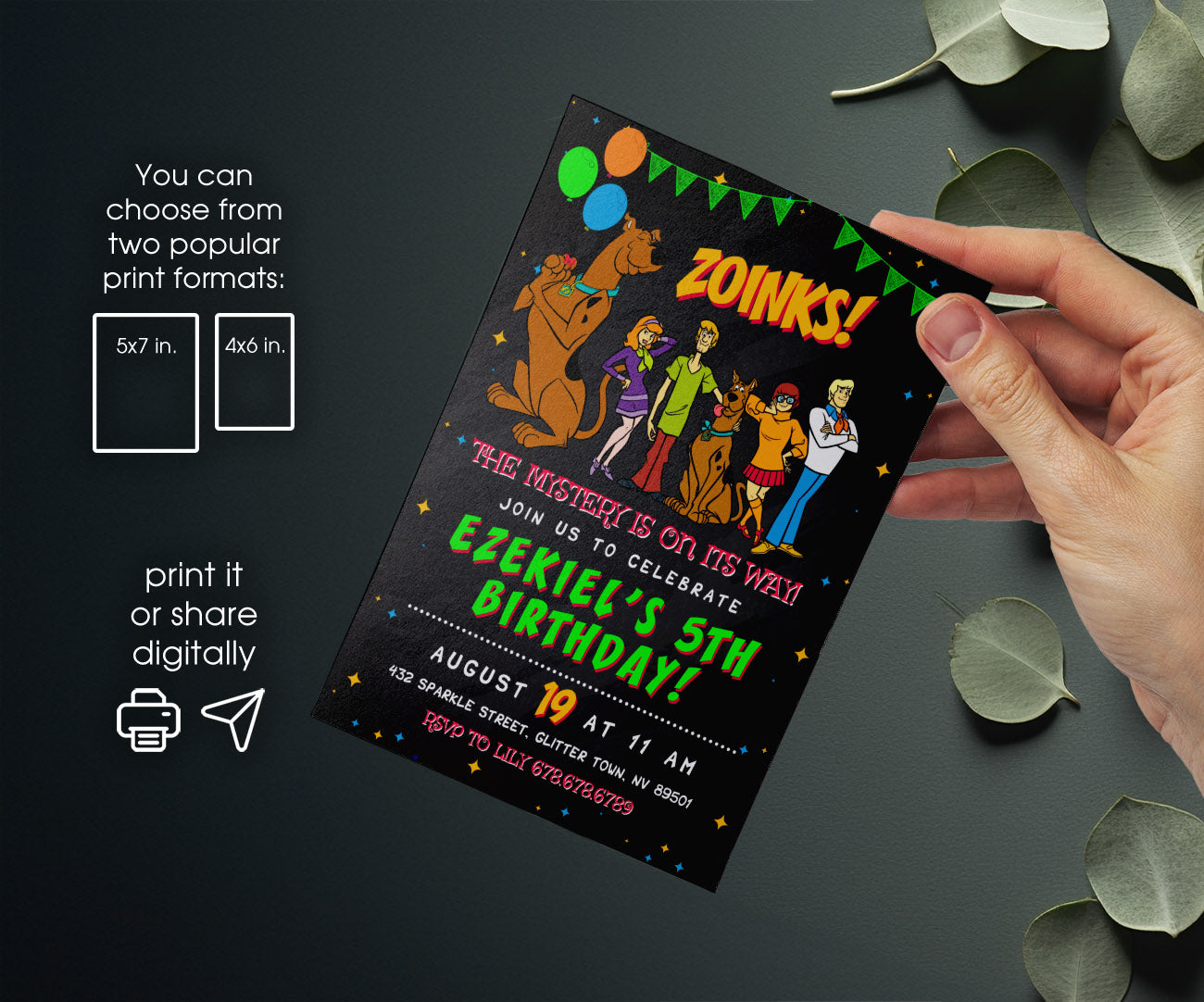 Scooby-Doo customizable invitation template | Share or Print | AF113